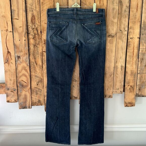 7 For All Mankind Women's Boot Cut Jeans - Dark Blue - Picture 3 of 13